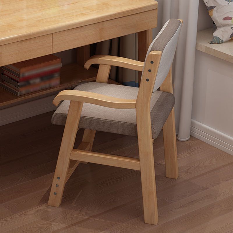 Contemporary Style Kitchen Chair Dining Arm Side Chair with Wooden Legs