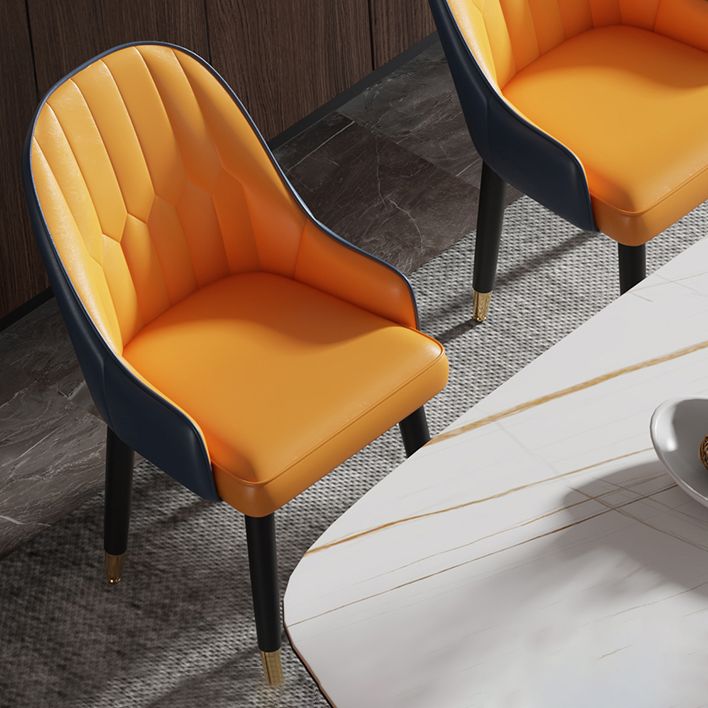 Chaises de salle à manger en métal de style Glam (Ensemble de 2)
