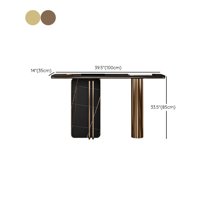 Modern Accent Table Marble Console Table with 1 Shelf for Hall , 33.46 Inch Tall