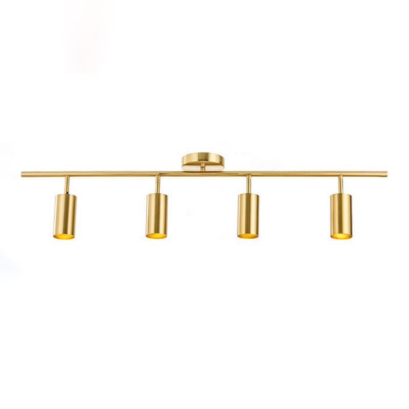 Cylinder Semi Flush Mount Light Fixture Contemporary Aluminum Ceiling Light Fixture for Living Room