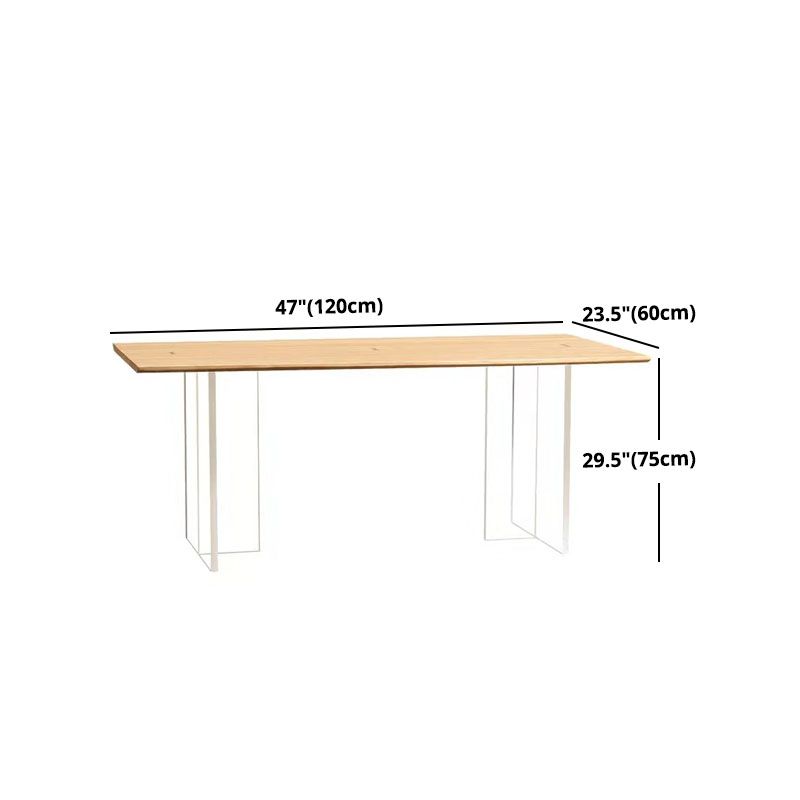 Modern Style Dining Table Rectangle Brown Table for Home Kitchen
