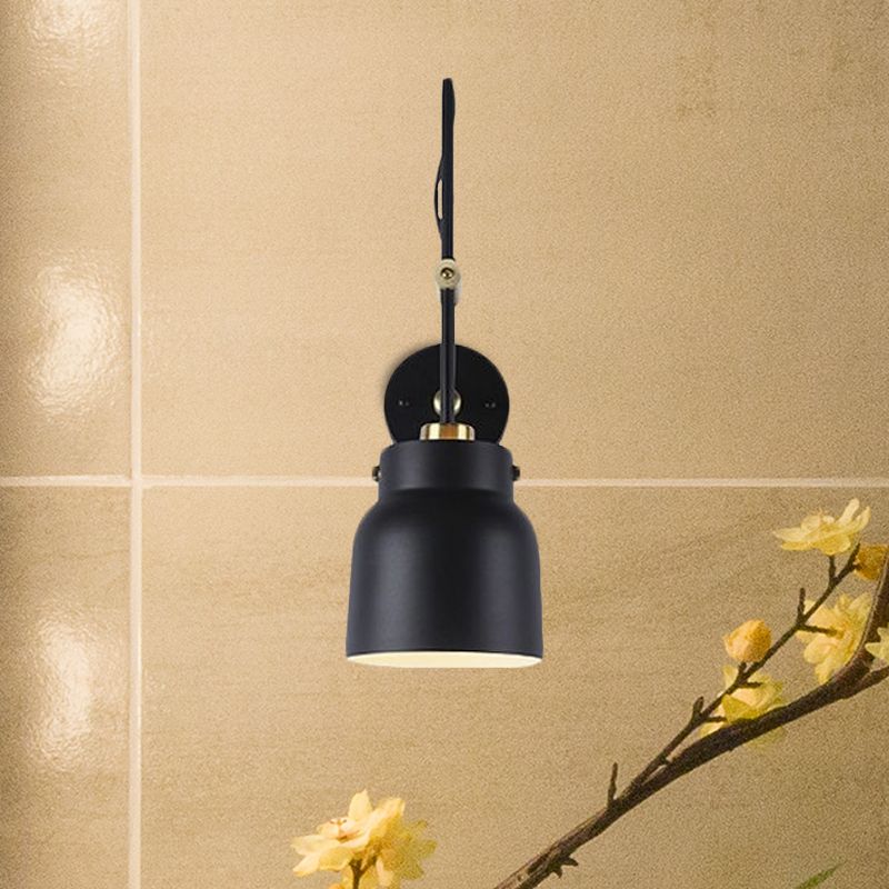 1 luce a tazza di tonalità luci muro di luce in metallo moderno con braccio lungo per libreria di biblioteche