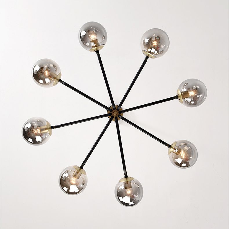 Gray Glass Chandelier Lighting Fixture Modern Chandelier Pendant Light for Living Room