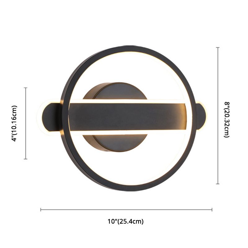 1 lumière du cercle de cercle Light Light Metal Mur de style moderne pour le chevet de l'hôtel