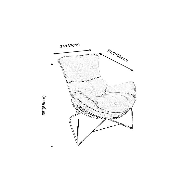 Faux Leather Armless Lounge Chair 34.25" L x 37.40" W x 34.64" H Cushion Back Chair