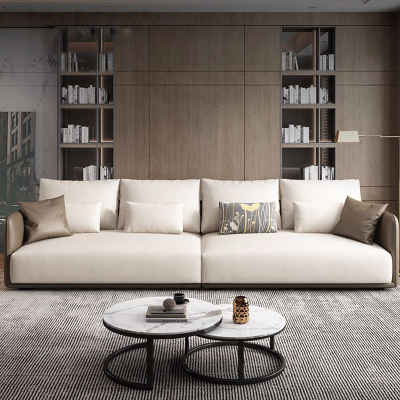 Modern Style Solid Wood Base Latex/sponge Cushion Rectangular Sofa