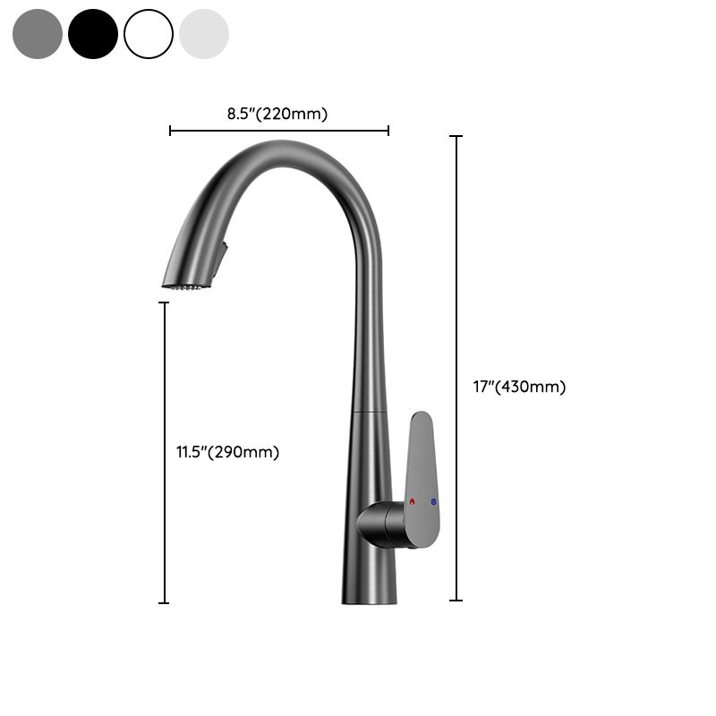 Modern Kitchen Faucet High Arc Swivel Spout with Pull Out Sprayer