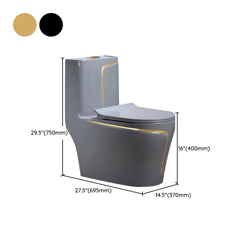 Modern Flush Toilet Ceramic Elong One-Piece Toilet with Slow Close Seat