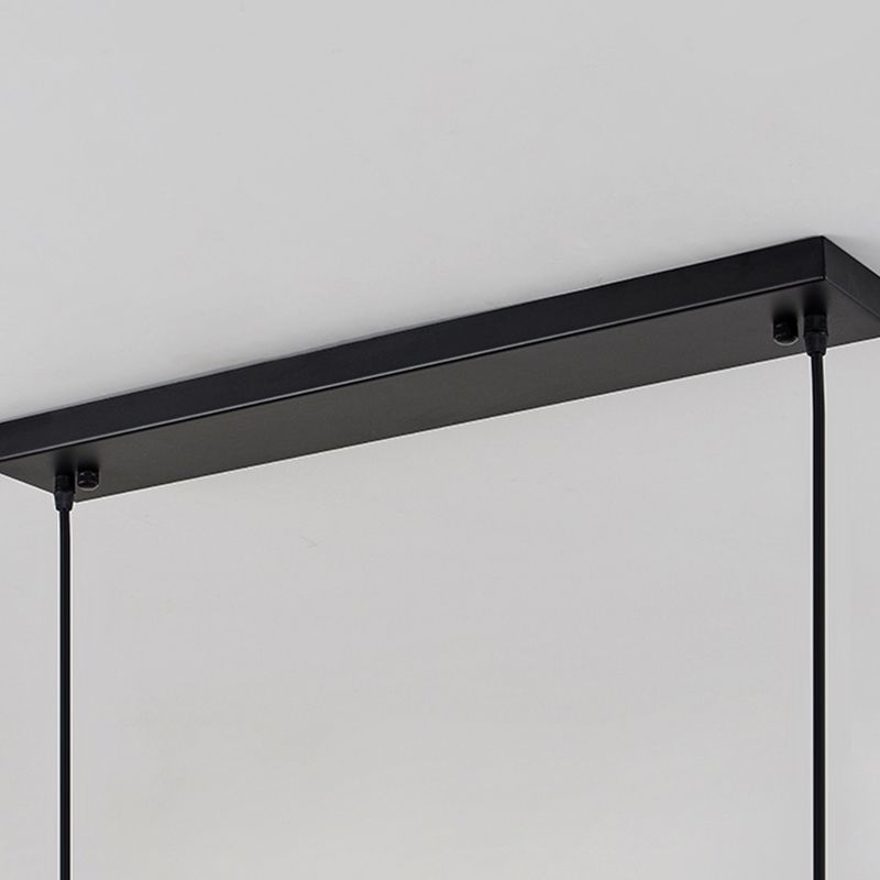 Modern Style Linear Shape Island Lighting Ideas Metal 2 Light Island Pendants in Black
