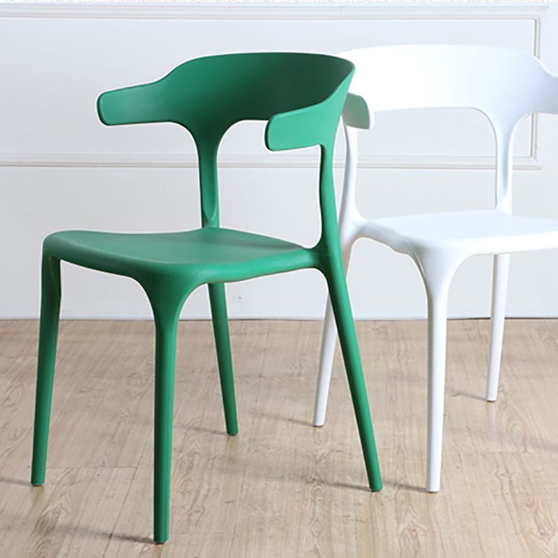 Contemporary Style Armless Dining Chair Plastic Open Back Side Chair for Restaurant