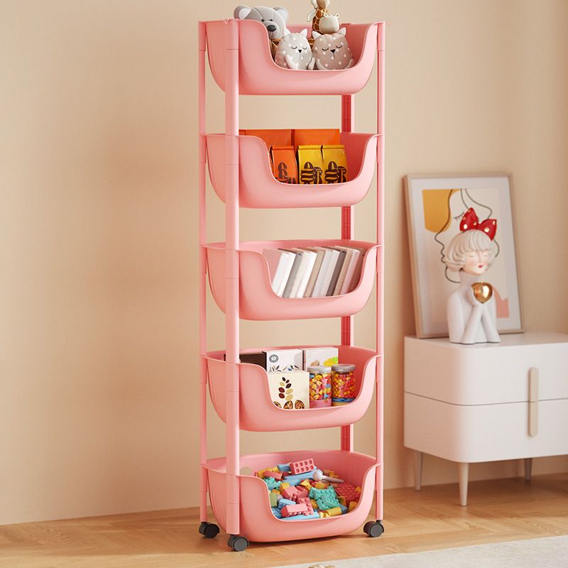 Contemporary Plastic Bookcase Standard Open Back Bookshelf with Shelves