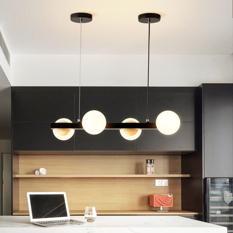 Black Kitchen Island Lighting Industrial Globe Shaded Ceiling Light for Home