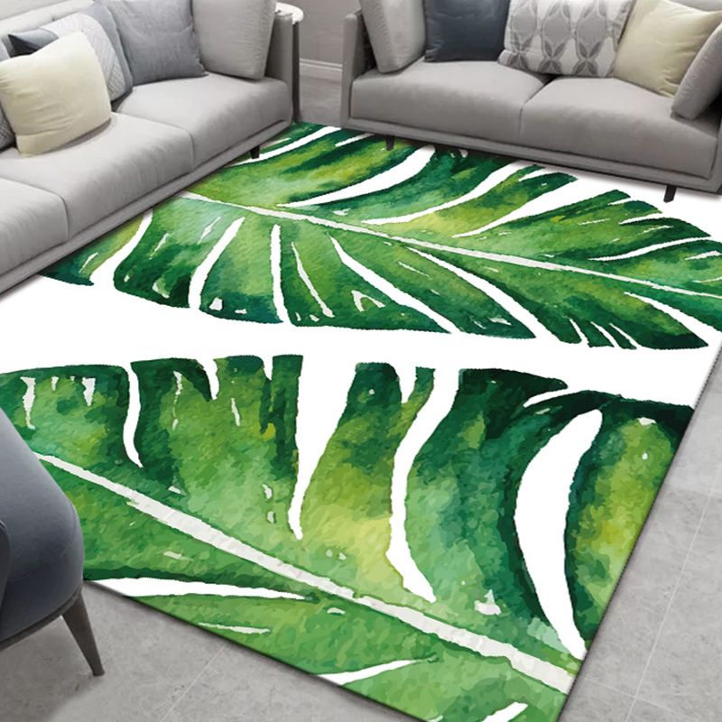 Multicolor Botanical Pattern Rug Polyester Modern Rug Washable Anti-Slip Pet Friendly Area Rug for Living Room