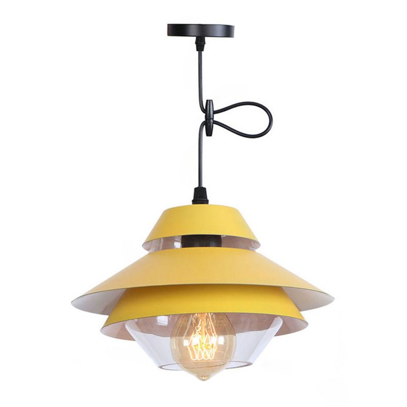 Lagen ontwerp Noordse macaroon-stijl hangend licht 1-licht eenvoud metalen suspensielampje