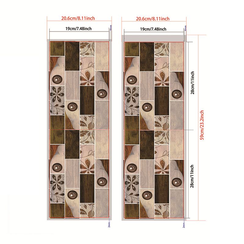 Brown Floral Print Brick Wallpapers Peel and Stick Retro Bathroom Wall Decoration