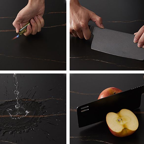 Modern Kitchen Black Sintered Stone Furniture of Standard Height Formal Dining Room Table Set