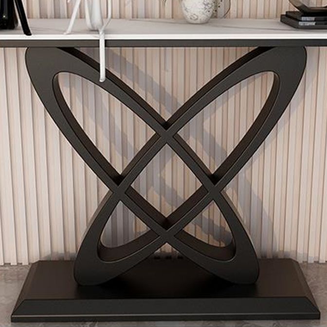 Contemporary Console Table Antique Finish Console Sofa Table in Stone