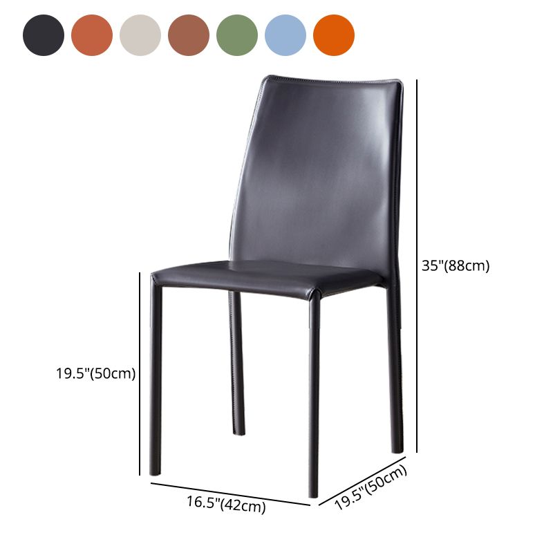Chaises sans bras à dossier solide, chaises latérales de salle à manger empilables avec pieds en métal