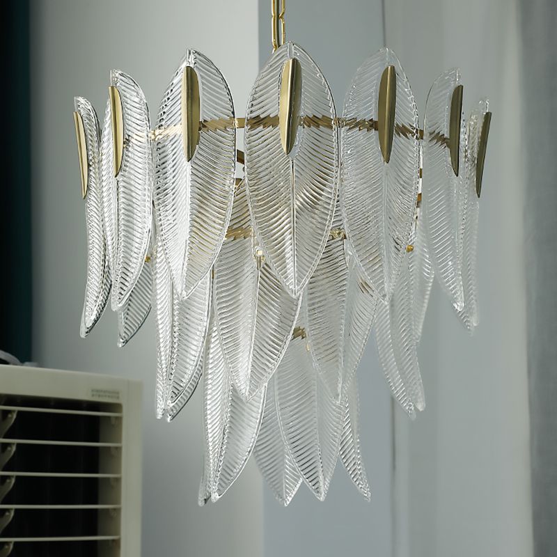 Estilo contemporáneo Luces colgantes de forma única Luces de lámpara de vidrio en oro