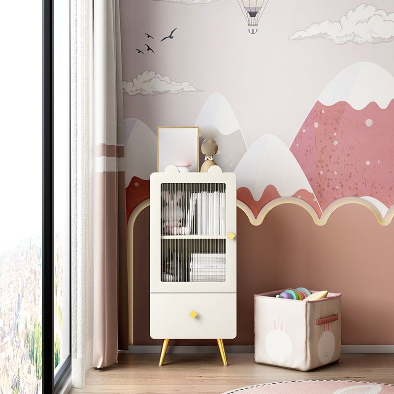 Contemporary Bookcase Closed Back Vertical Shelf Bookcase with Drawer Storage