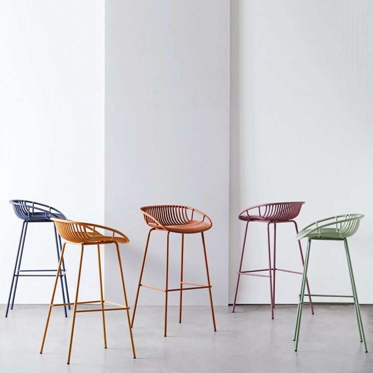 Modern Style Bar-stool Metal Counter Bar Stool with Metal Legs for Kitchen
