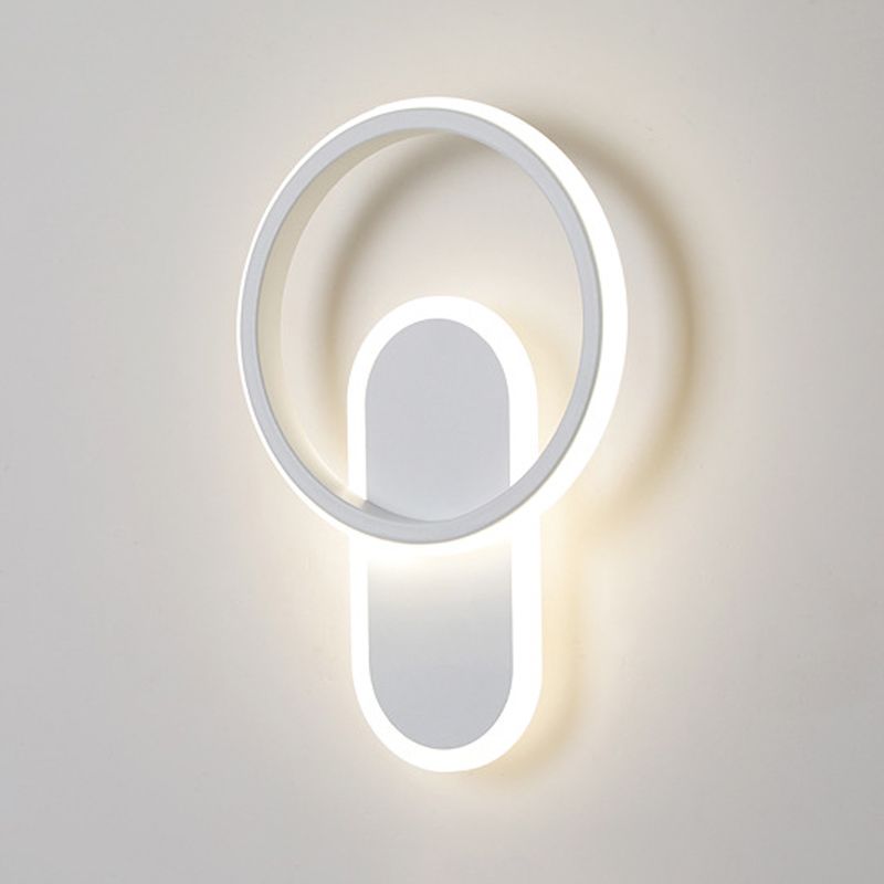 Single White Modernism Wall Mounted Sconce LED Statement Wall Light for Bedroom