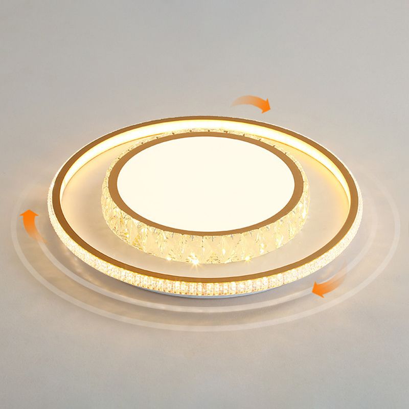 Clear Crystal Flush Mount Light Contemporary Simple LED Ceiling Lamp for Dining Room