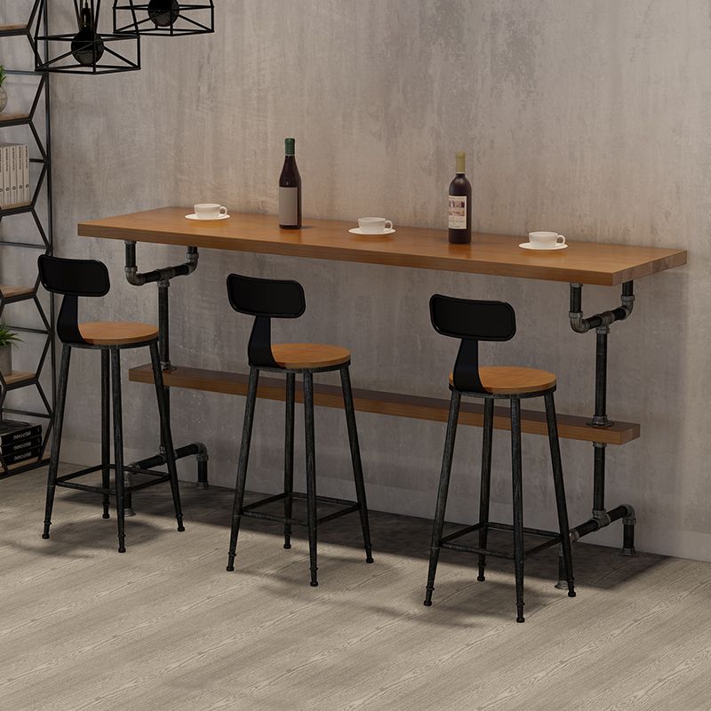 Modern 1/2/4/7 Pieces Solid Wood Pub Table Set Rectangular Counter Table