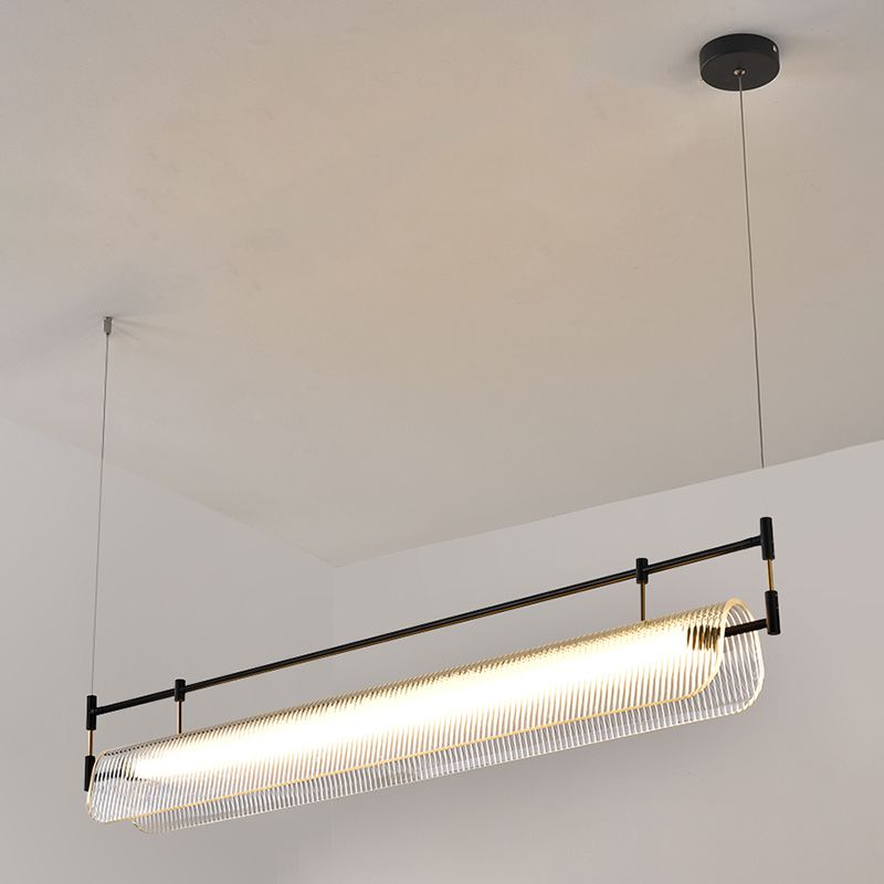 Acrylic Shade Ceiling Pendant Light Modern Linear Shape Island Lighting Ideas for Kitchen