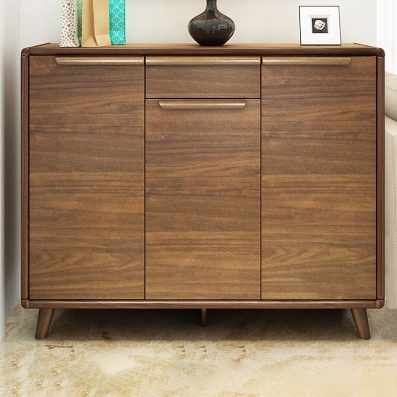 Industrial Wood Accent Cabinet Bar Pulls Straight Legs Cabinet