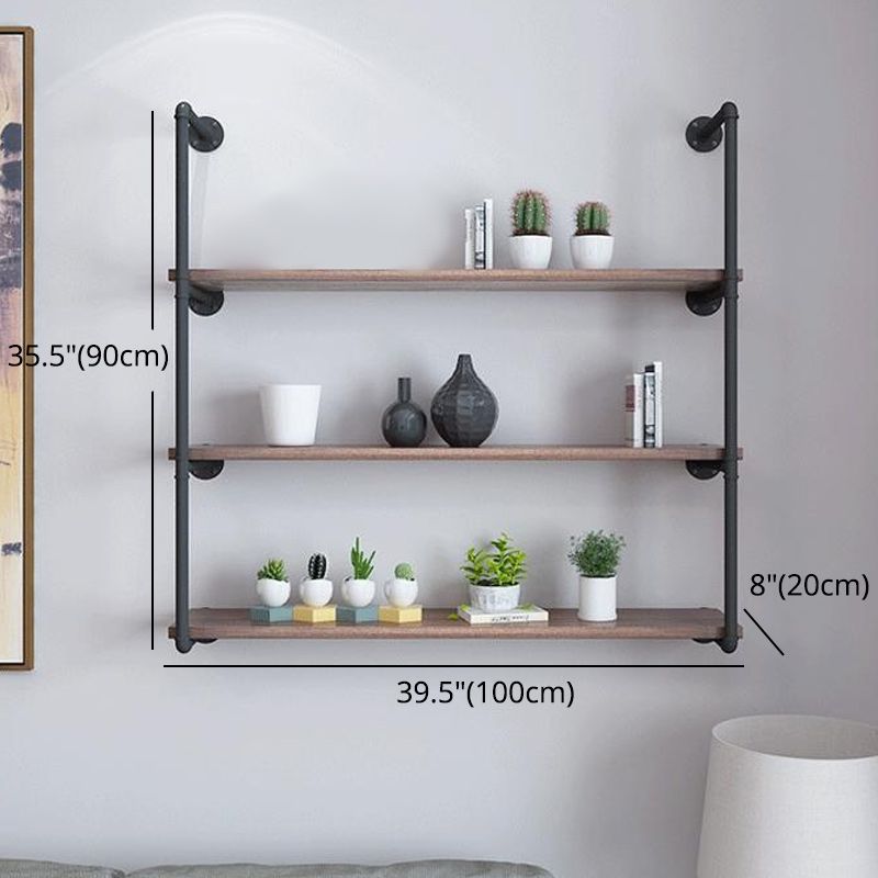 7.87"W Bookshelf Solid Wood Industrial Style Wall Mounted Bookcase for Home Office