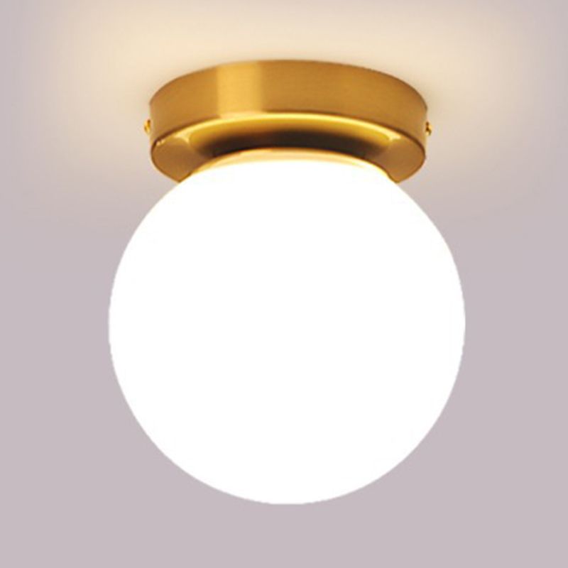 Modern Ceiling Flush Mount Light Simplicity White Glass Flush Lamp
