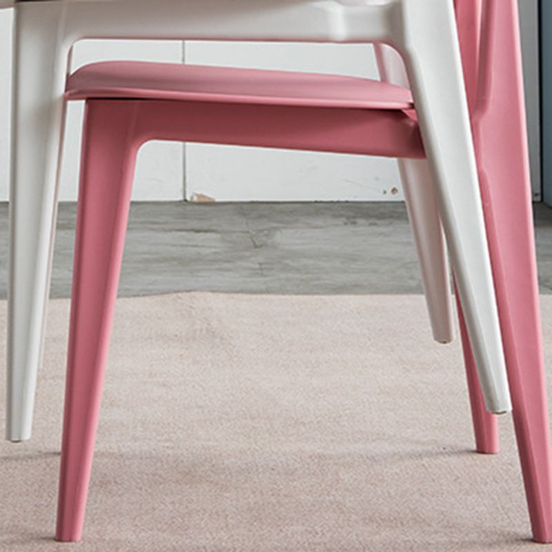 Kitchen Plastic Dining Armless Chair Stacking Dining Room Chair