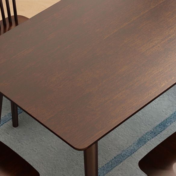 Minimalist Solid Wood Dining Set with Rubberwood Wood Dining Table and Chairs