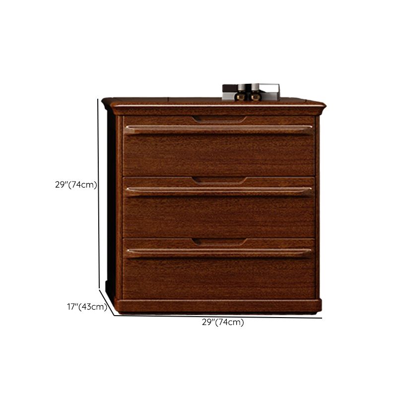 Contemporary Home Wooden Storage Chest Vertical Chest in Brown with Drawers