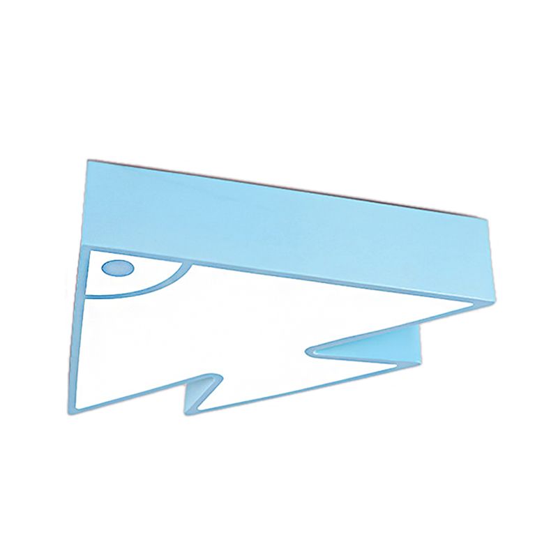 Cartoon Triangle Fish Ceiling Lamp Acrylic LED Flush Mount Light for Child Bedroom Living Room