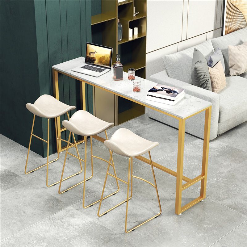 Glam Style Faux Leather Barstool Armless Bar Stool for Living Room