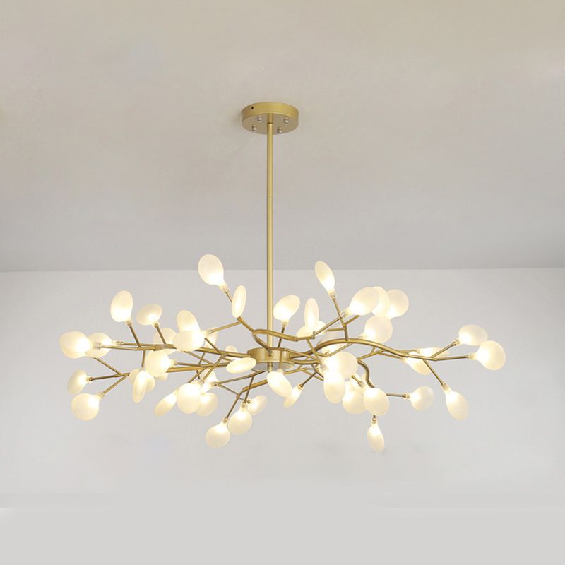 Modern Branch-Like Wireframe Chandelier Metal Living Room LED Hanging Light Fixture