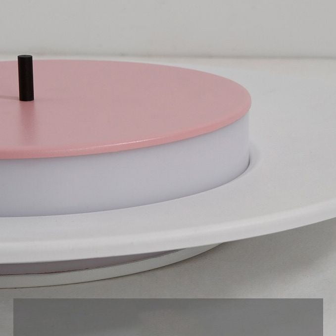 Macaroon UFO Flush Ceiling Light Fixture Creative LED Flush Ceiling Lights for Bedroom