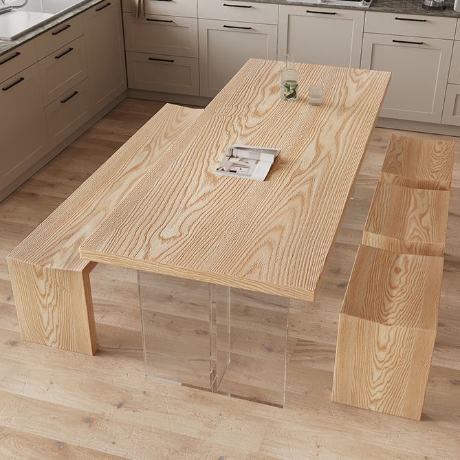 Simplicity Style Dining Table Natural Solid Wood Table for Home Kitchen