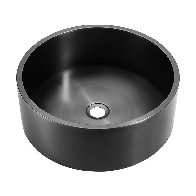 Modern Bathroom Sink Metal Round Vessel Bathroom Sink with Pop-Up Drain