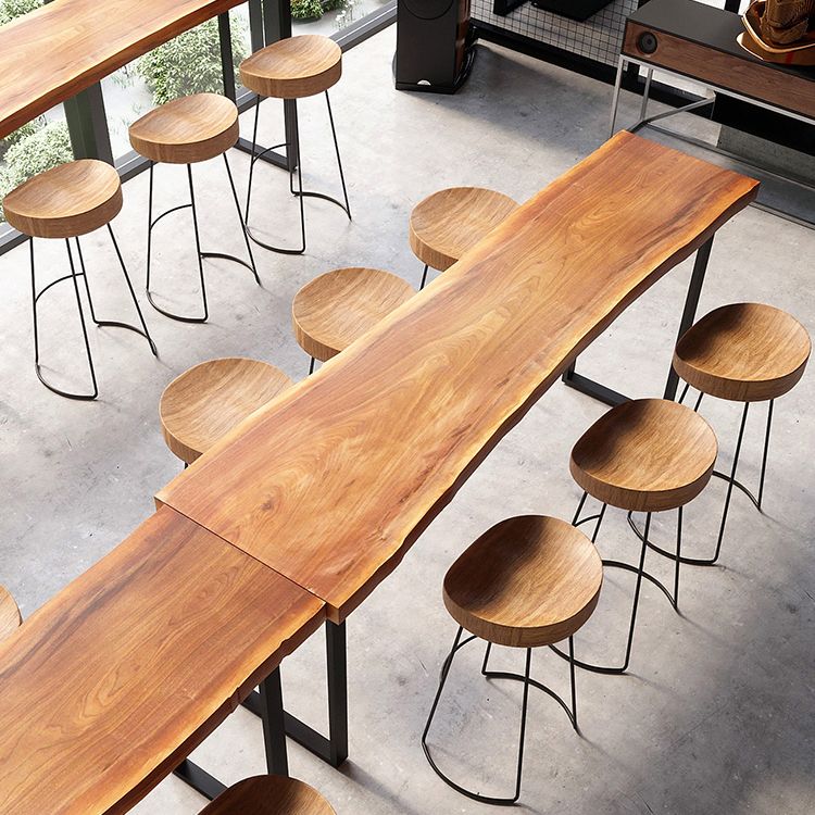 Rectangular Solid Wood Bar Table Set Industrial 1/2/5/7 Pieces Counter Table Set