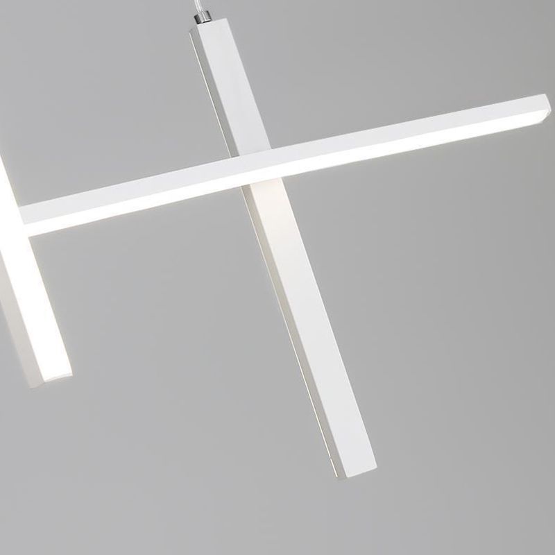 Modern White 3-Light Kitchen Island Lighting LED Ceiling Light for Bedroom