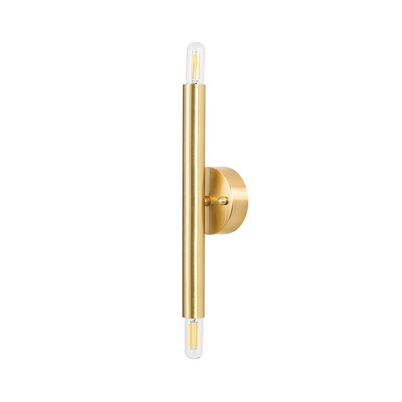 Tubulaire wand SCONCE Hedendaagse 2 Lichten metalen Gouden wandmontage Lamp voor slaapkamer