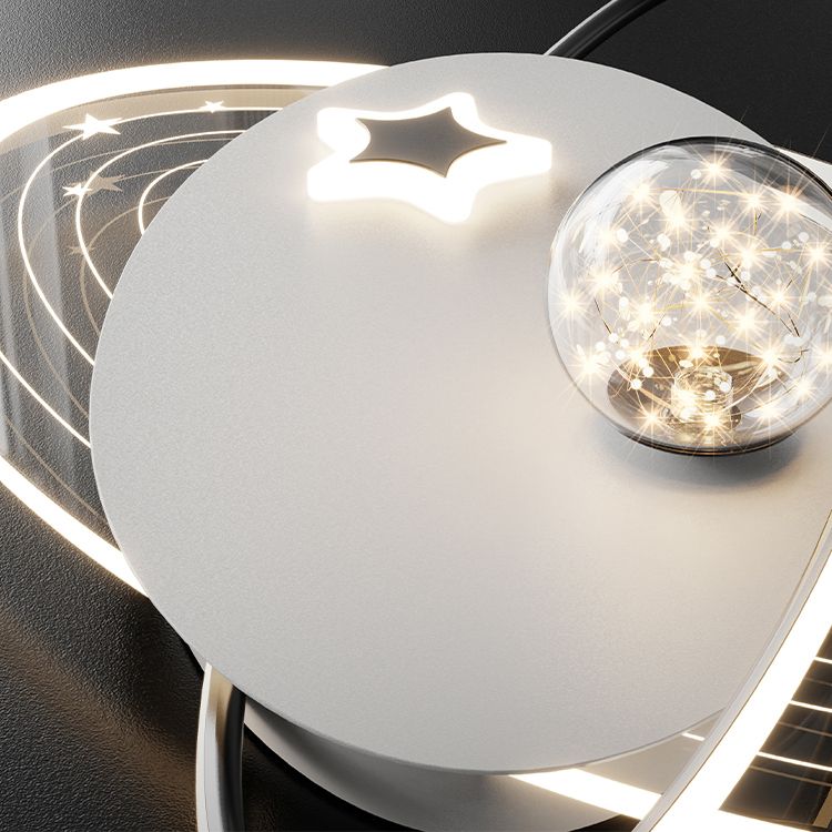 Assunzione moderna a filo in stile moderno a 4 luci a 4 luci in finitura nera