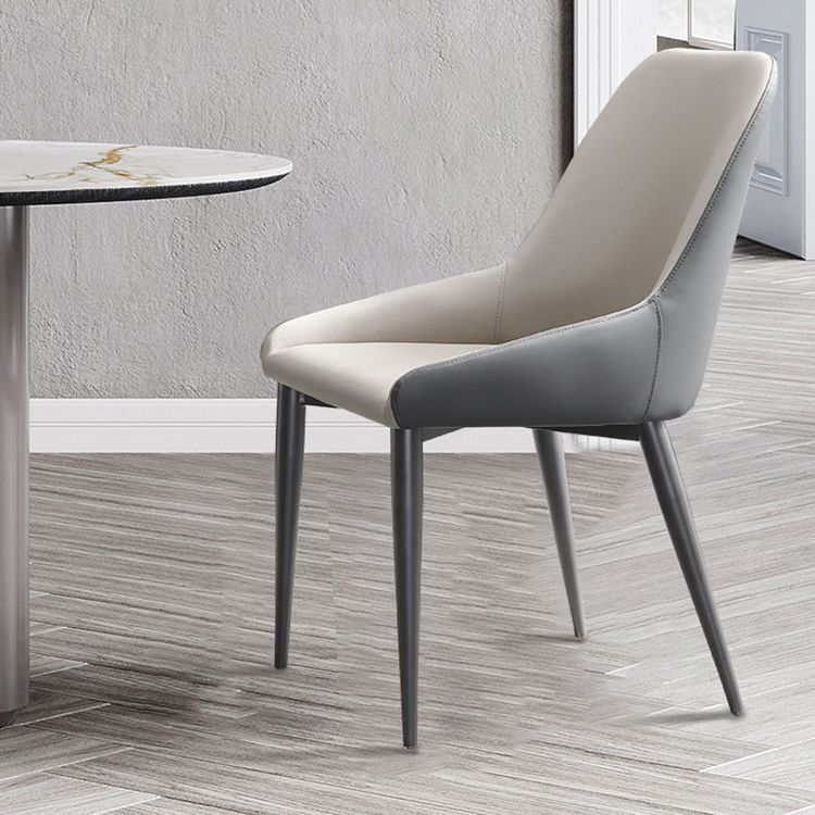 Chaise de salle à manger en métal de style contemporain, chaises latérales à bras Parsons pour cuisine