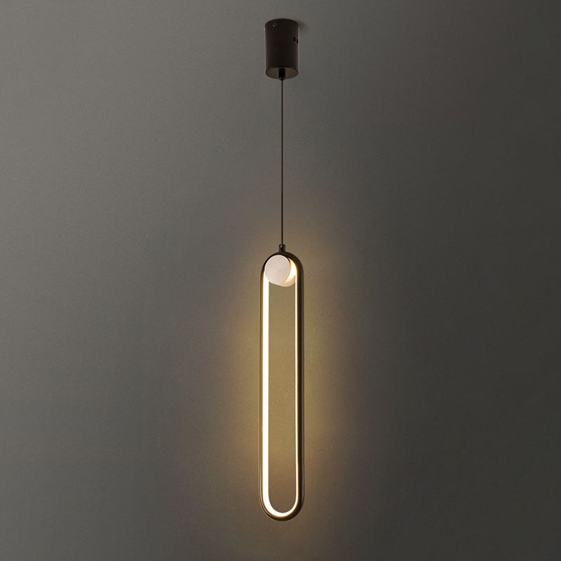Acrylic Oblong LED Pendant Light in Modern Simplicity Aluminium Hanging Light for Interior Spaces