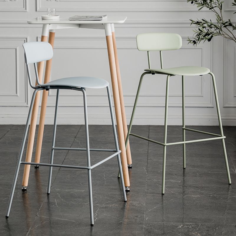 Scandinavian Milk Tea Shop Metal Bar Stool Matte Finish Footrest Stool