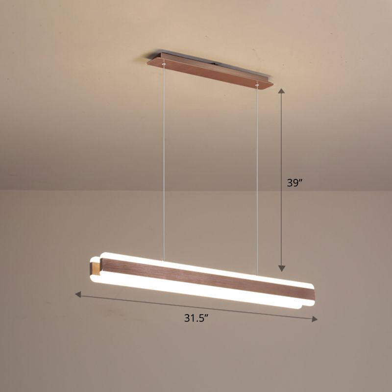 Linear Acrylic Hanging Light Fixture Minimalistic LED Island Pendant for Dining Room