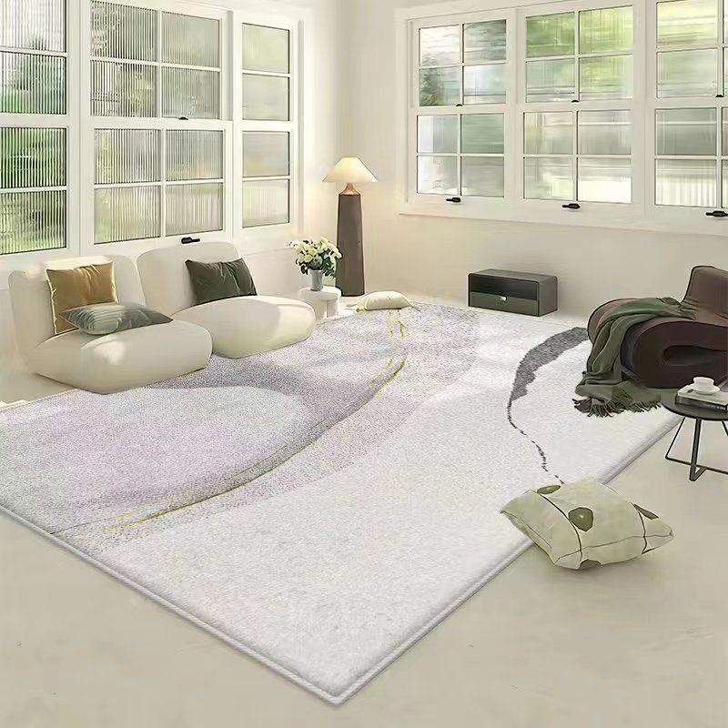 Green Modern Rug Polyester Color Piece Area Rug Stain Resistant Rug for Sitting Room